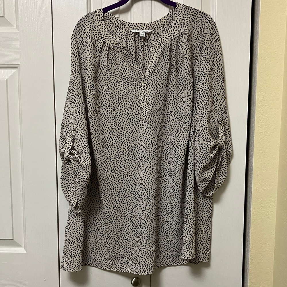 41 Hawthorn Cream and Black Dotted Blouse
